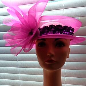 Elegant Pink Fascinator with Floral Accent